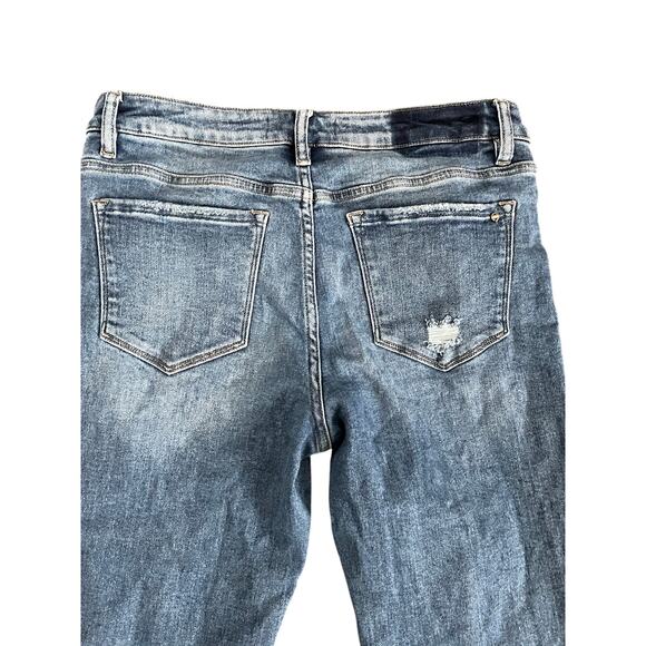 Mica Los Angeles Straight Leg Jeans Size 29 Medium Wash Raw Hem Denim - Picture 7 of 7